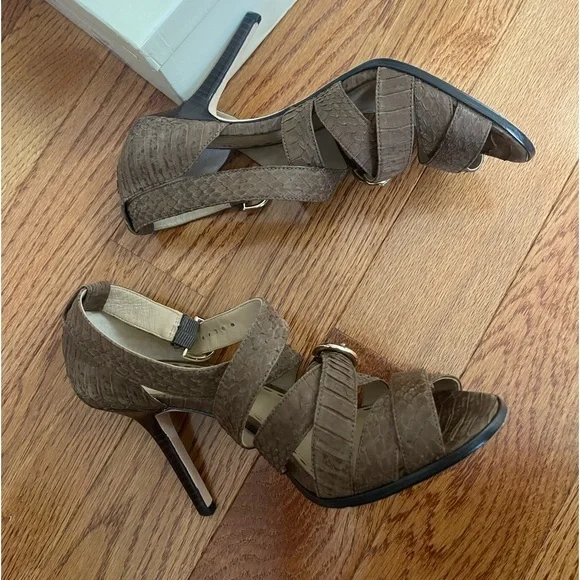 Coach Fawn Leather Strappy Open Toe sling back high heeled Sandals - Picture 11 of 11